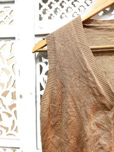 Tan Knit Vest C
