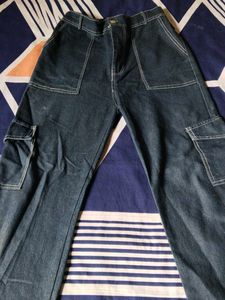Dark Blue Cargo Jeans