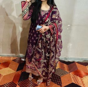 Purple Embroidered Salwar Kameez