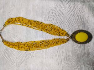 Yellow Beaded Necklace