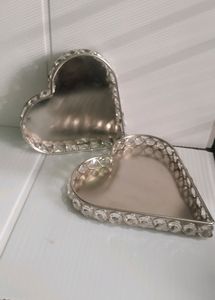 Silver Crystal Heart Tray Combo