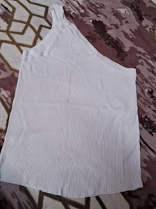White Ribbed Tank Top