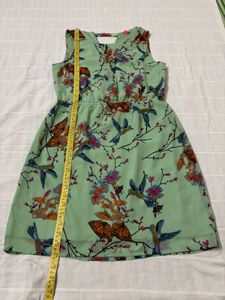 Mint Dress With Birds &amp; Butterflies