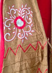Red Dress with Embroidered Koti