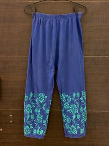 combo- Blue and black Floral Print Pants