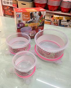 3 Pcs Round Container Set