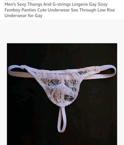 Men&#39;s White Lace G-string Thong