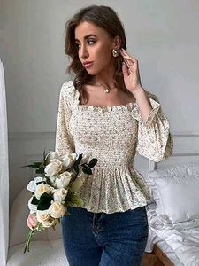 Floral Smocked Peplum Top