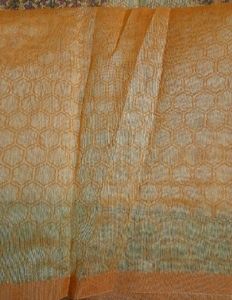 Mustard Yellow Saree with Ikat Blouse