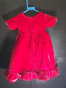 Cute Red Velvet Dress