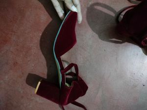 Maroon Heel With Straps- size 6
