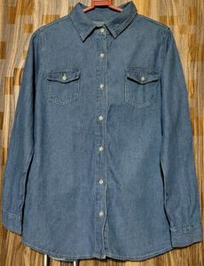 Unisex Denim Button Long Sleeve Shirt