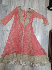 pink Coloured Ethnic Long jacket