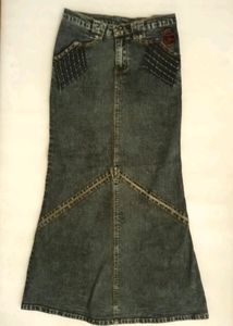 Denim long skirt