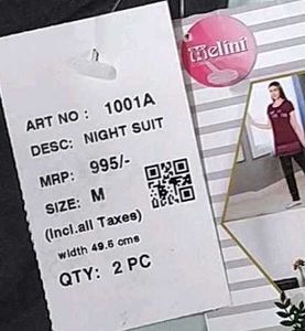 Printed Pink Night Suit