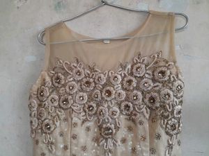 Orange and Gold Embroidered Gown