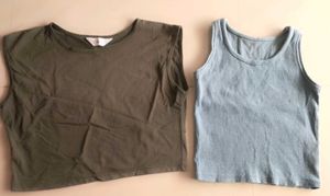 Casual Crop Top Combo Blue & Green