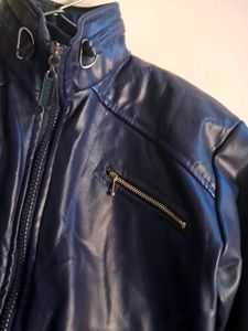 Double Sided Jacket Lether &amp; Furry Black