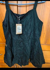 Embroidered Black Tank Top