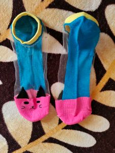 Net Cute Cat Ankle Socks Free size for teens