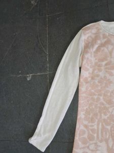 White Sweater Fabric Long Till Knee Tshirt