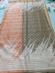 Satin Strips Laining Saree (Price Drop)