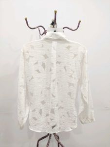 Vintage Sheer White Button-Down
