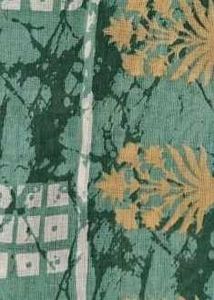 Green Batik Fabric Pieces