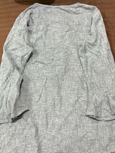 Elegant Grey Full Sleeve Half Kurta