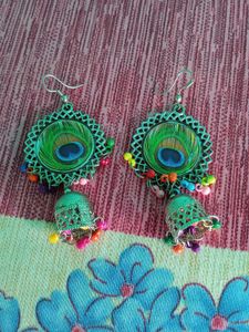 Peacock Jhumka Earrings