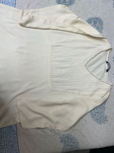 Cream Short Sleeve Top