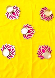 Handmade Lotus Candle Holder (Pack Of 5)