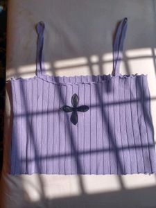 Lilac Crop Top with Cross Detail
