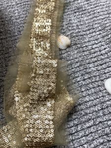 1.5 Meter Golden Sequin Lace Border