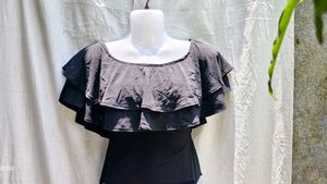 I. Black Ruffle Bodysuit