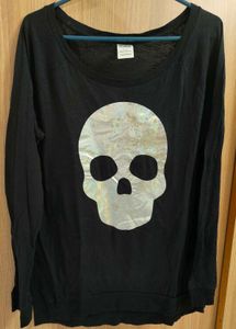 💀Victoria's Secret PINK Holographic Skull Tee