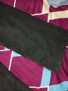 Wide Leg Black Denim Jeans