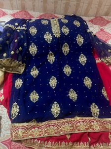 Sharara Set Blue Pink Combination