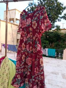 Floral Chiffon Midi Dress