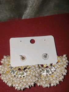 Statement Earrings with Pearl Accents