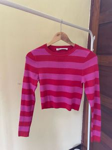 zara Striped Long Sleeve Top
