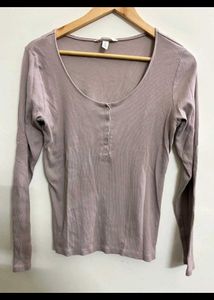 H&amp;M Ribbed Henley Top