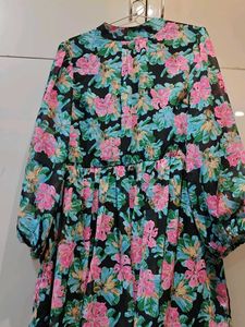Floral Printed Knee Length Dress