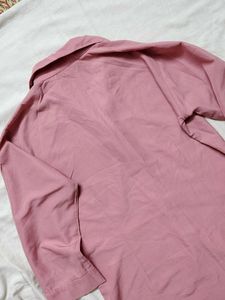 Pink 3/4 Sleeve Button-Down Shirt