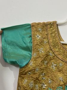 Green &amp; Gold Ethnic Dress