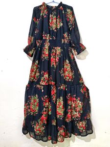 Black Floral Gown 🖤🌹