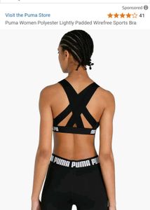 Puma Black Stylish Cross Back Gym Bra