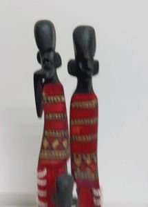 Wooden Massai Family Hand carved.