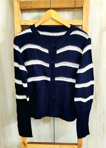 Striped Knit Cardigan size-38