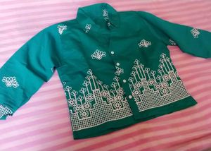 Green Embroidered Top